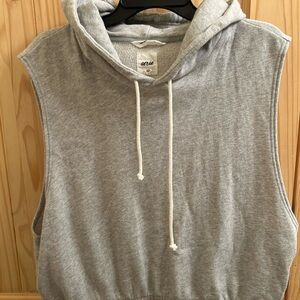 Aerie Light Gray Hoodie with Drawstrings